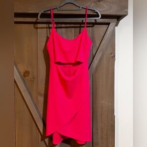 Lulu's Vibrant Pink Cutout Mini Dress